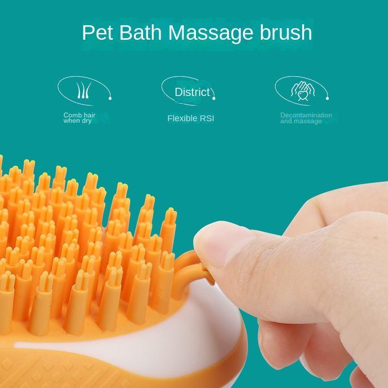 Dog Cat Bath Brush 2-in-1 Pet SPA Massage Comb Soft Silicone Pets Shower Hair Grooming Cmob Dog Cleaning Tool Pet Products.