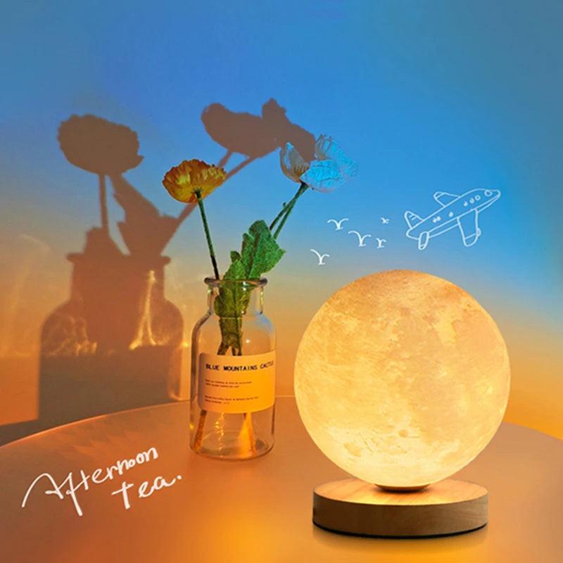 Creative 3D Magnetic Floating Levitating Moon Lamp Touch Control 3 Color Moon Light Lunar Night Light For Home Office Room Decor.