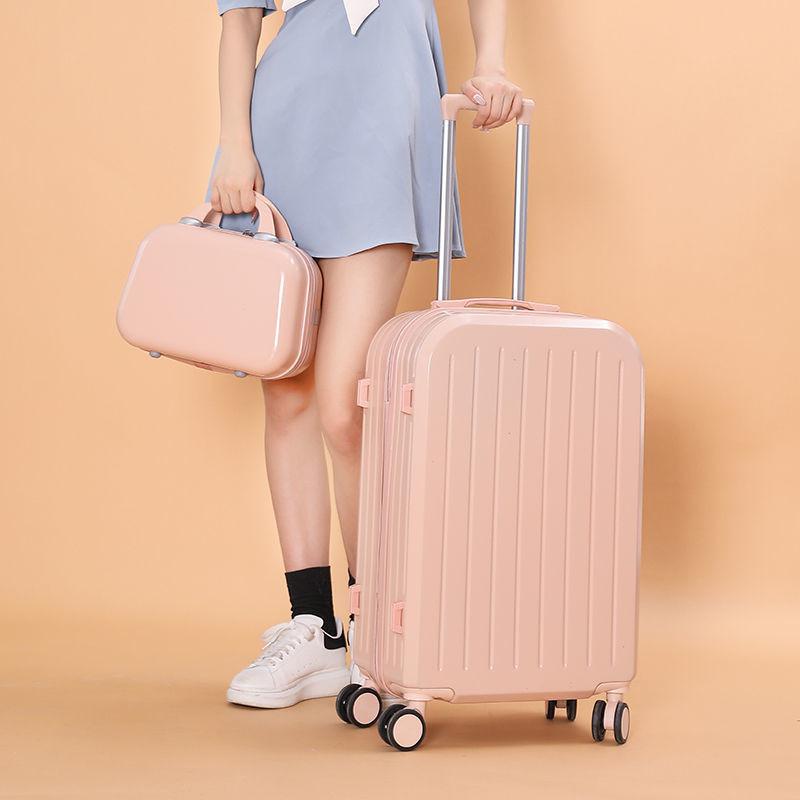 Luggage Female Student Trolley Case Travel Password Suitcase Male Candy Color Leather Case Suitcase Set.
