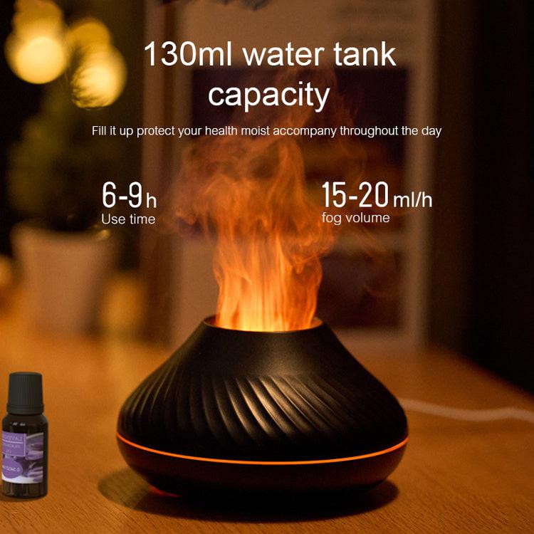 Newest RGB Flame Aroma Diffuser 130Ml 3d Colorful Flame Humidifier Fire Volcano Diffuser Flame.