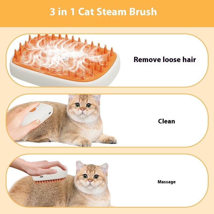 USB Rechargeable Pets Steam Brush Spray Massage Comb Pet Grooming Tools Cat Steam Comb Pet Products.