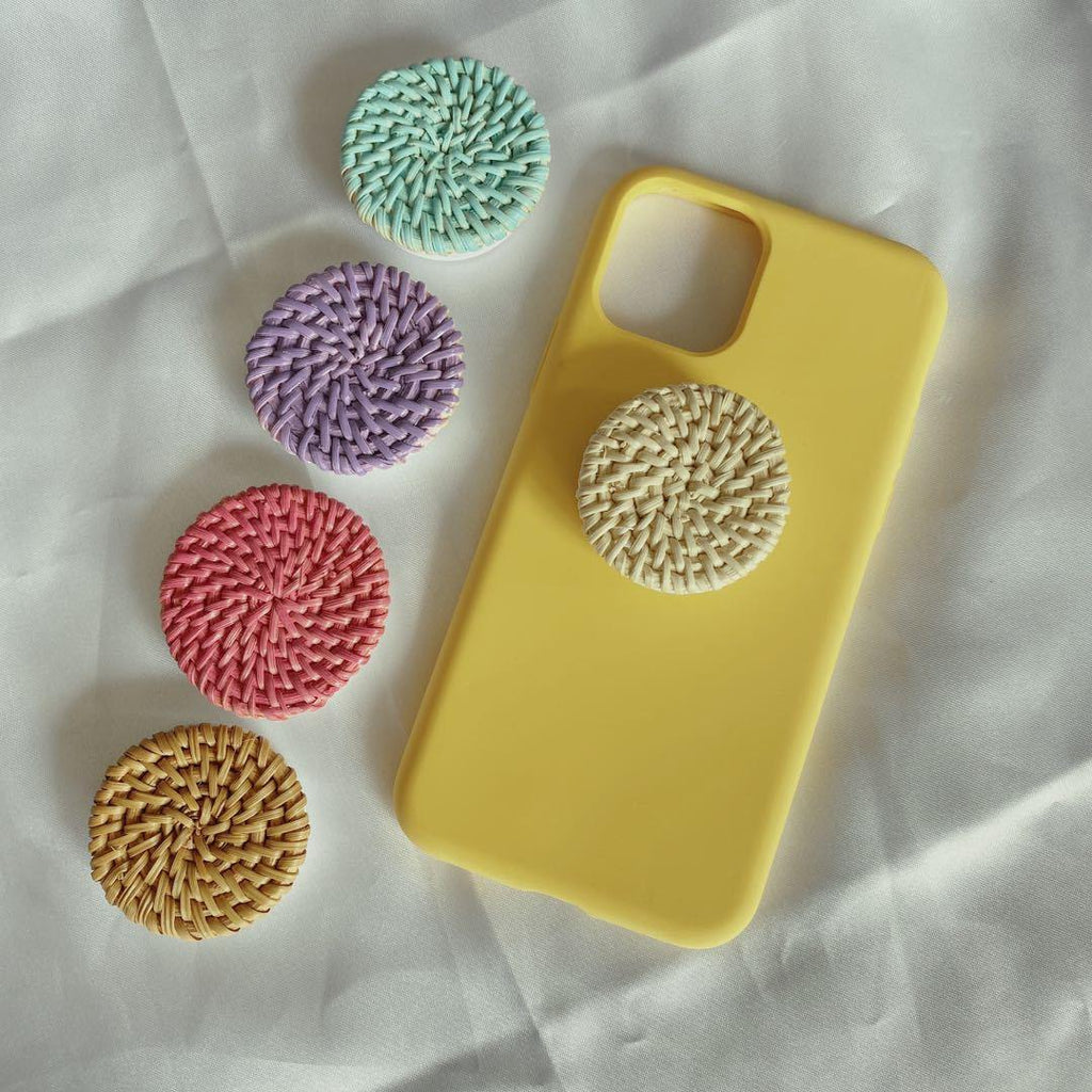 Bamboo Woven Telescopic Mobile Phone Folding Stand Gift Jewelry Accessories.