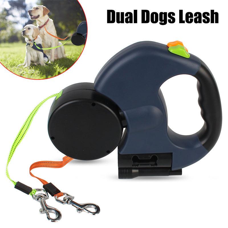 Retractable Dog Leash For Small Dogs Reflective Dual Pet Leash Lead 360 Swivel No Double Dog Walking Leash With Lights Pet Products.