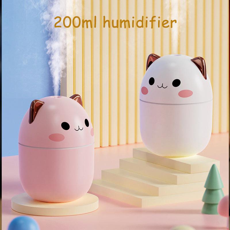 Air Humidifier Cute Cat Ultra-Silent USB Office Household Bedroom Car Aromatherapy Air Purifier With Led Cool Mist Spray.
