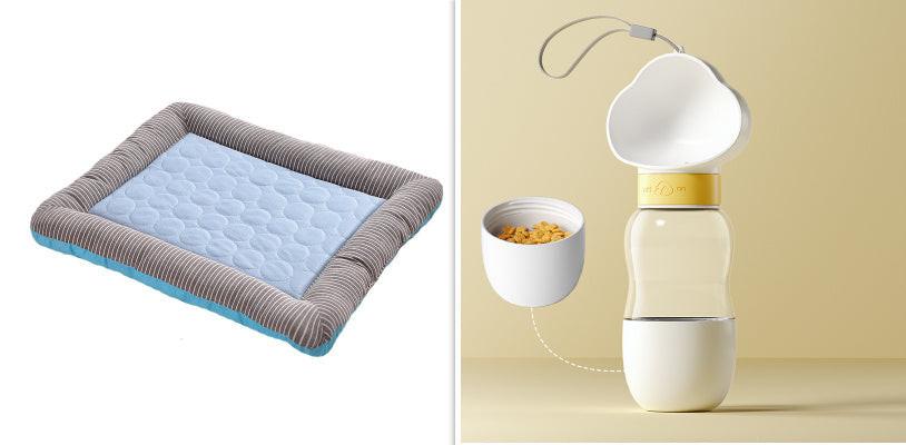 Pet Cooling Pad Bed For Dogs Cats Puppy Kitten Cool Mat Pet Blanket Ice Silk Material Soft For Summer Sleeping  Blue Breathable.