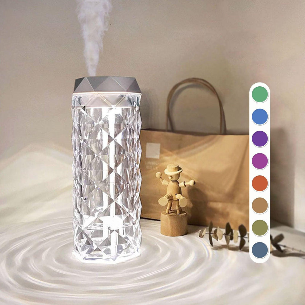 Crystal Lamp Air Humidifier Color Night Light Touch Lamp With Cool Mist Maker Fogger LED Atmosphere Room Decoration Home Decor Lights.