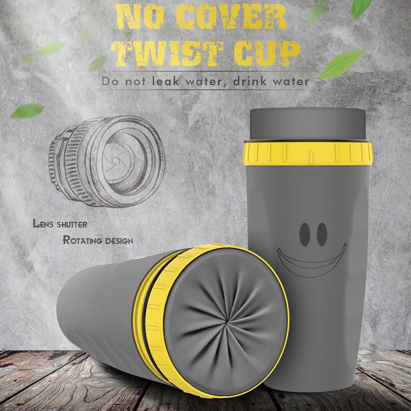 No Cover Twist Cup Travel Portable Cup Double Insulation Tumbler Straw Sippy Water Bottles Portable For Children Adults.
