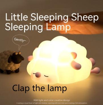 Cute Silicone Night Lights Sheep Cartoon Bedroom Lamp For Children's Room Decor Rechargeable Timing Dimming Sleep Night Light.
