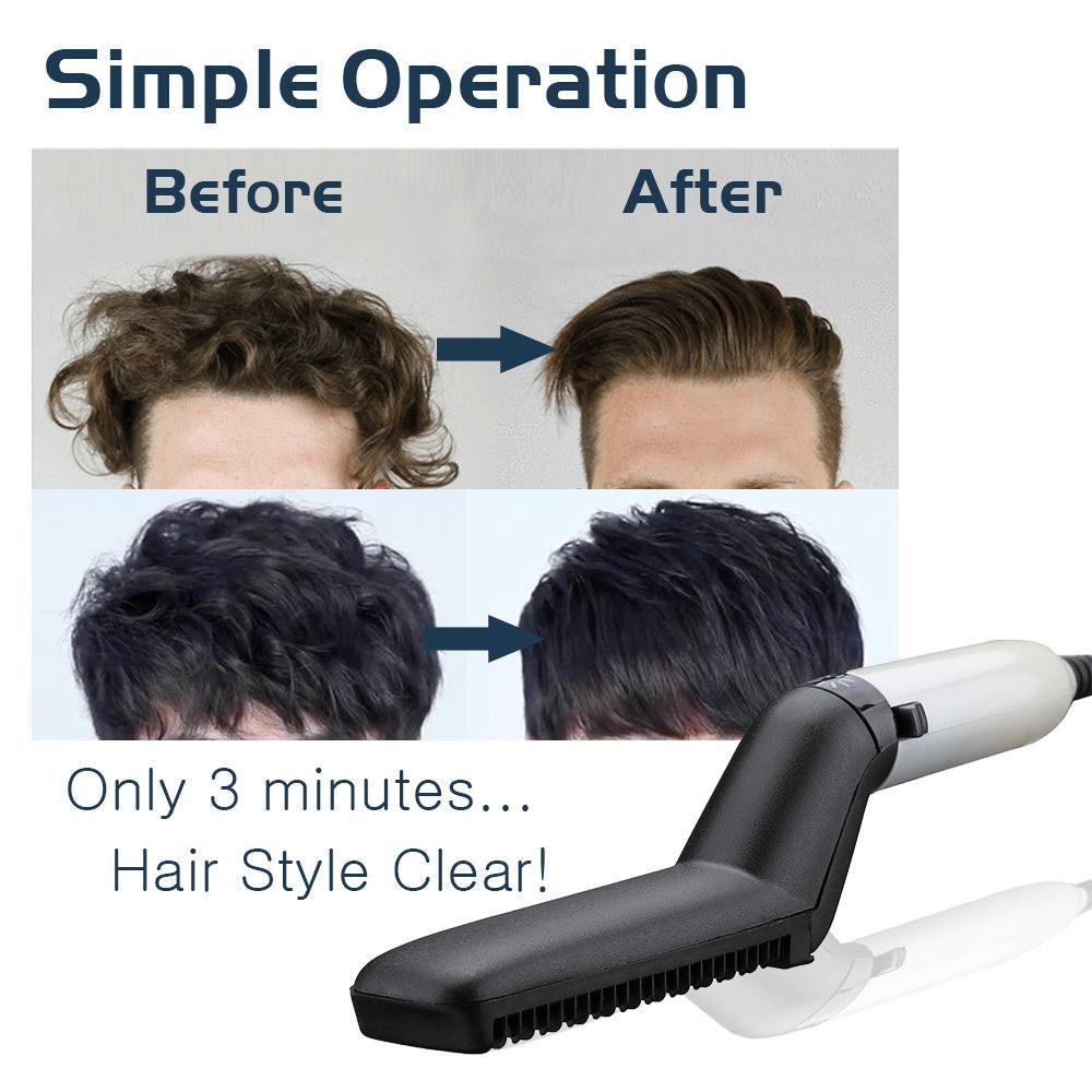 Electric Hair Straightener Brush,Men Quick Beard Straightener Styler Comb,Hair Straightening,Curly Hair Straightening Comb,Side Hair Detangling,Multifunctional Hair Curling Curler.