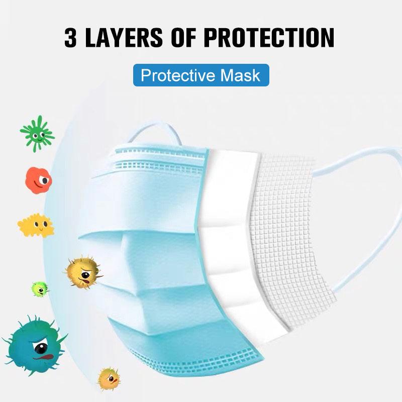 Professional Medical Mask Disposable 3-Ply Face Mask Antiviral Medical-Surgical Mask.
