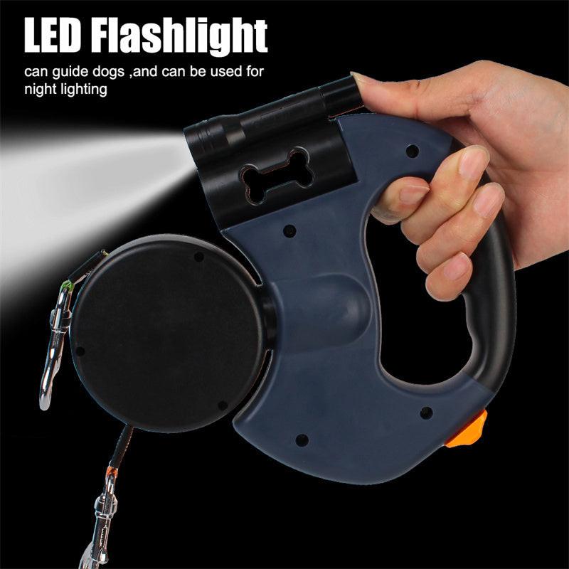 Retractable Dog Leash For Small Dogs Reflective Dual Pet Leash Lead 360 Swivel No Double Dog Walking Leash With Lights Pet Products.