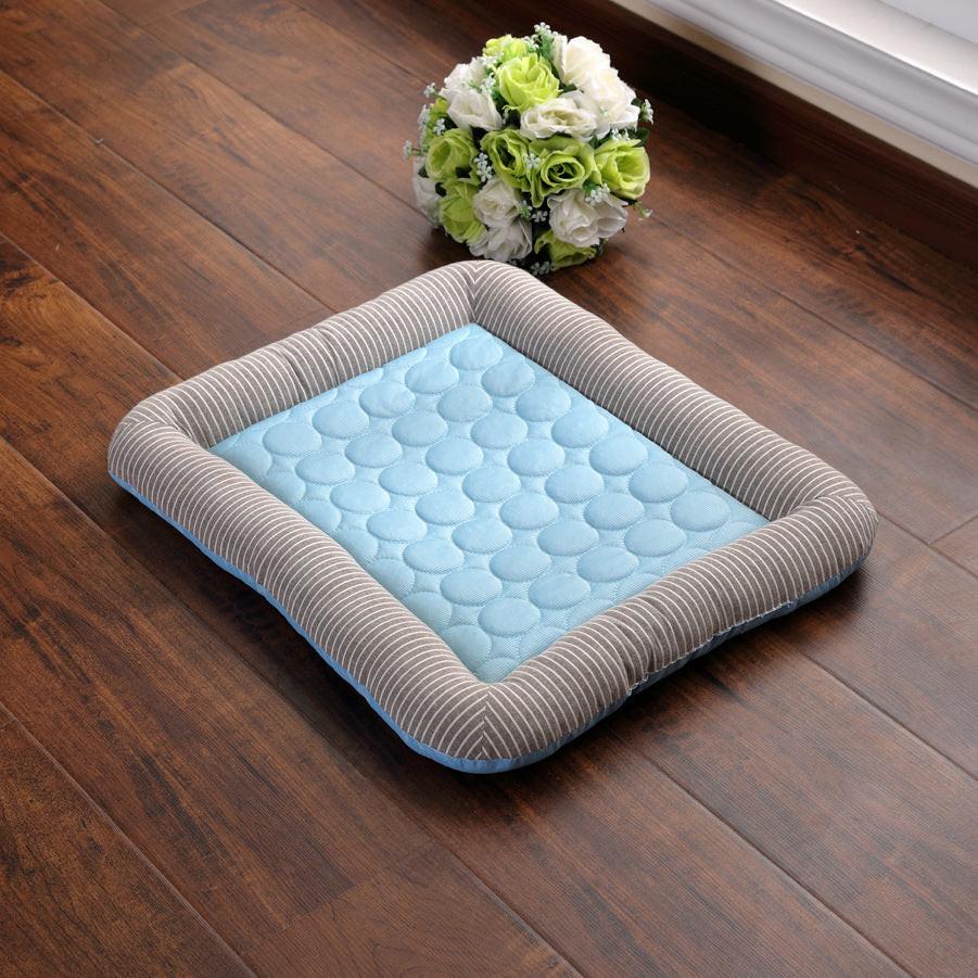 Pet Cooling Pad Bed For Dogs Cats Puppy Kitten Cool Mat Pet Blanket Ice Silk Material Soft For Summer Sleeping  Blue Breathable.