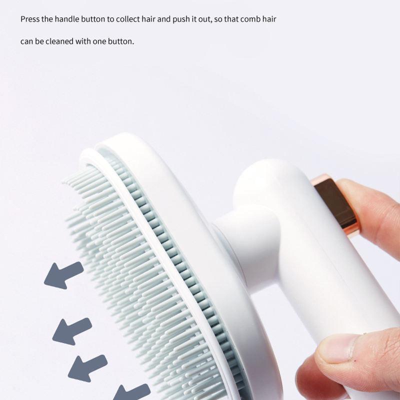 Pet Comb Cat Dog To Remove Floating Hair Pet Hair Brush Hair Removal Artifact Pet Grooming Brush Supplies Self Cleaning Comb Pet Products.