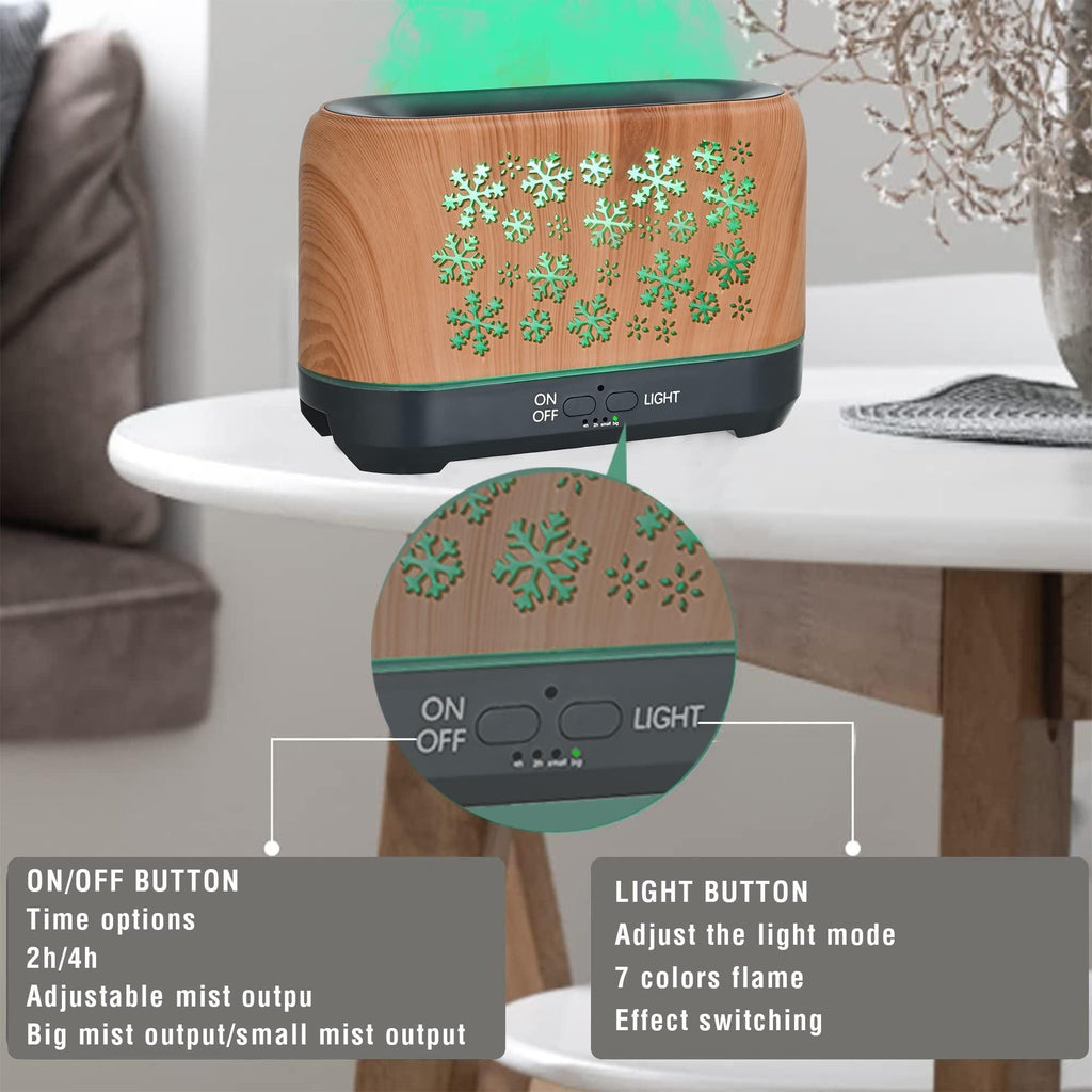 Christmas Snowflake Pattern Humidifier Household Colorful Aromatherapy Humidifier Atmosphere Colorful Diffuser.
