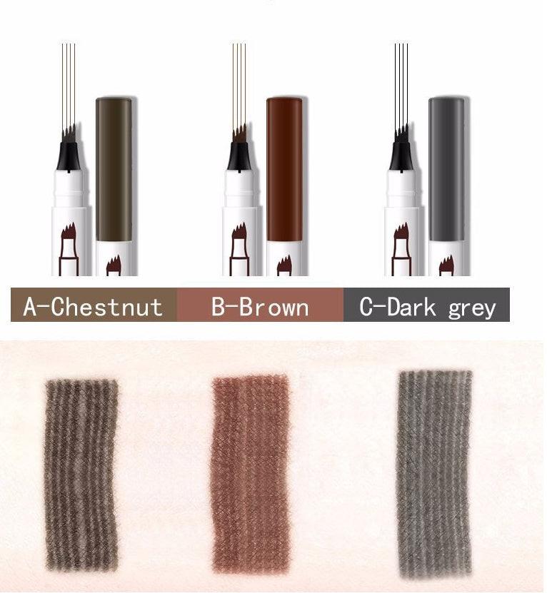 Waterproof Natural Eyebrow Pen Four-claw Eye Brow Tint Fork Tip Eyebrow Tattoo Pencil.