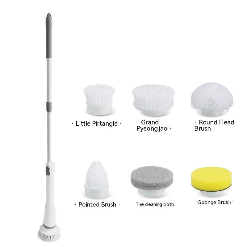 Electric Scrubber Cleaning Wall Long Handle Elbow Telescopic Multifunction Cleaning Brush.
