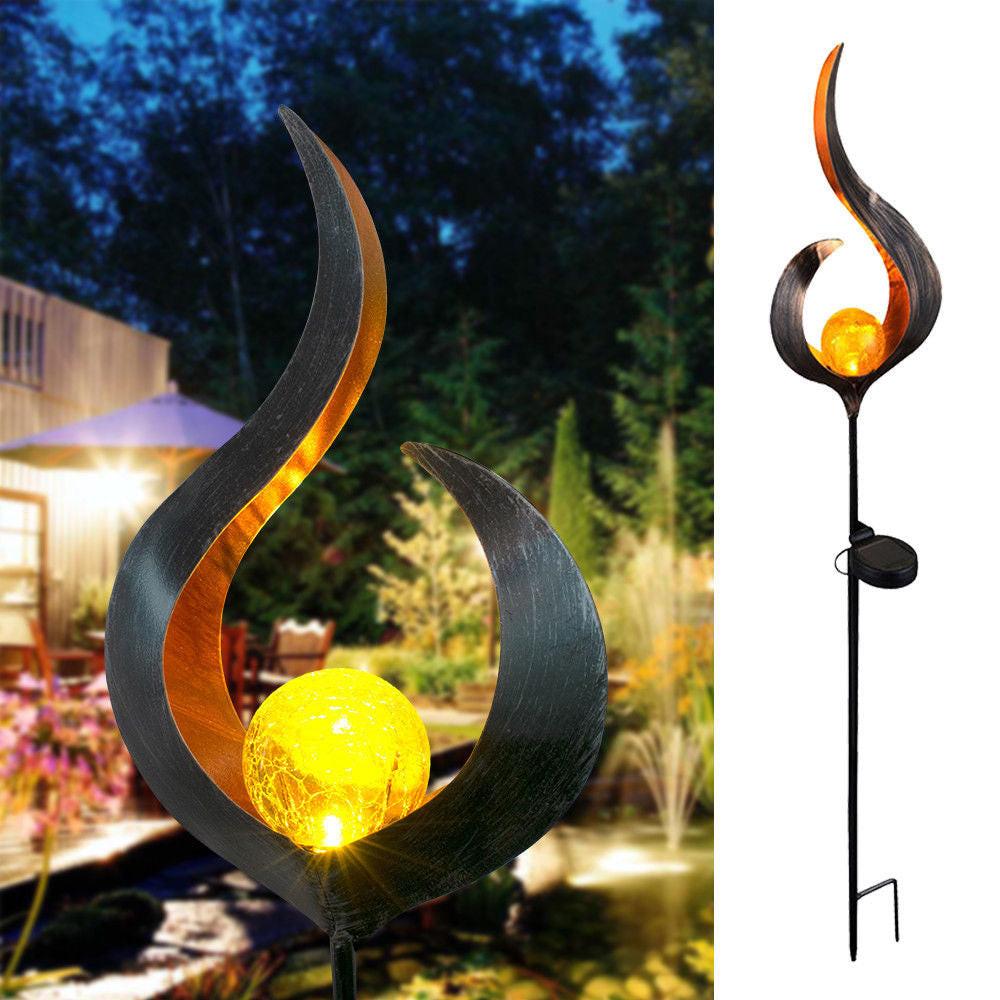 LED Solar Flame Light Metal LED Garden Light Flame Effect Lamp Waterproof Outdoor Lights Landscape Lights Solar Decorative Light.