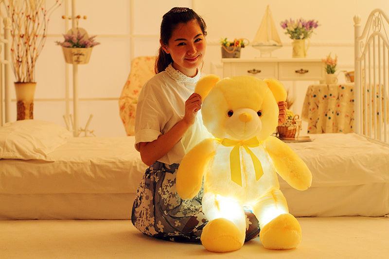 Creative Light Up LED Teddy Bear Stuffed Animals Plush Toy Colorful Glowing Christmas Gift For Kids Pillow.