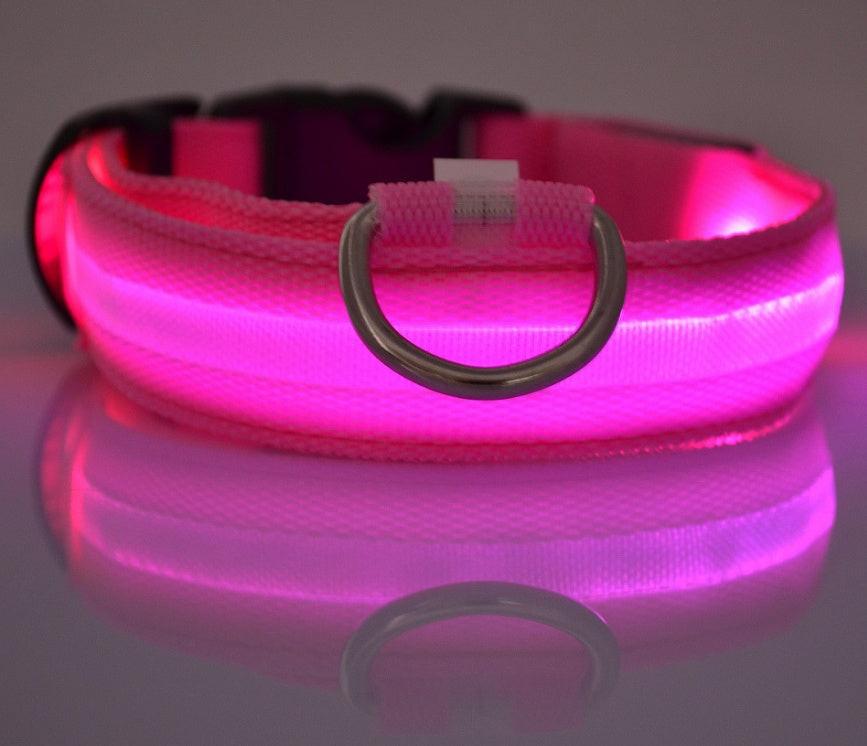 Nylon LED Pet Dog Luminous Collar Night Safety Flashing Glow in Dark Dog Cat Leash Adjustable Pet Supplies.