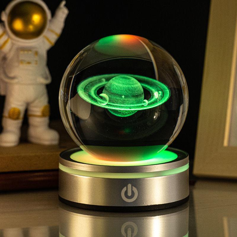 Creative 3D Inner Carving Luminous Crystal Ball Colorful Gradient Small Night Lamp Home Decorations Gifts Selection.