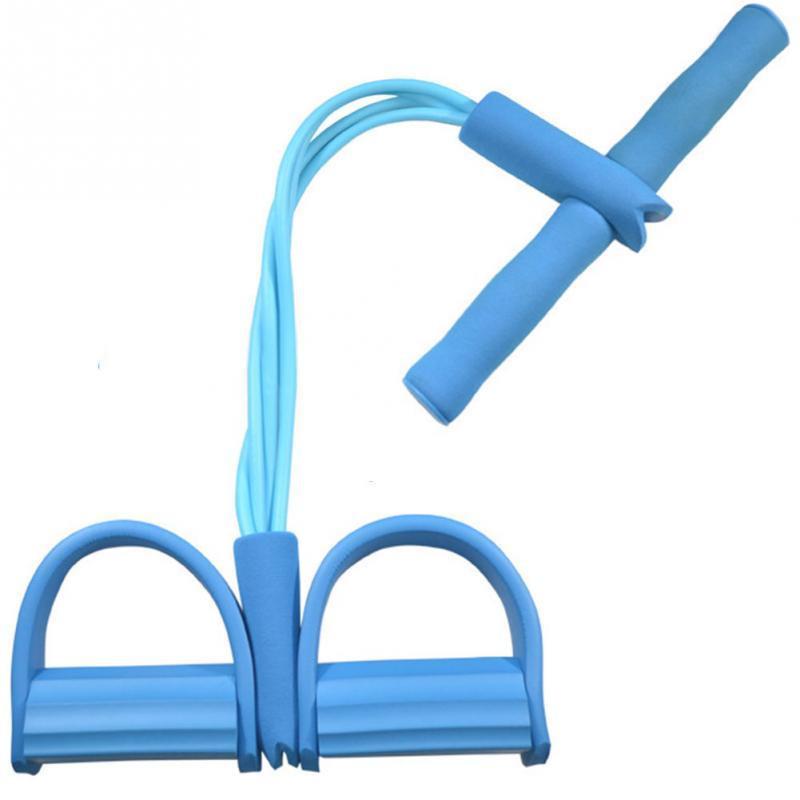 Natural Latex Foot Pedal Elastic Pull Rope with Handle Fitness Equipment Bodybuilding Expander.