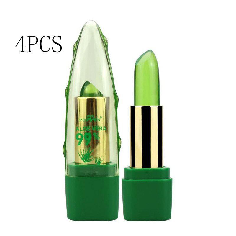 Aloe Vera Gel Color Changing Lipstick Gloss  Moisturizer Anti-drying Desalination Fine-grain Lip Blam Care.