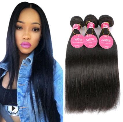 Real human hair straight wave human hair hair curtain natural color wig hair extension.