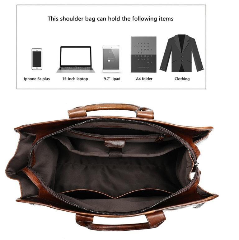 First Layer Cowhide Retro Large-capacity Travel Bag.