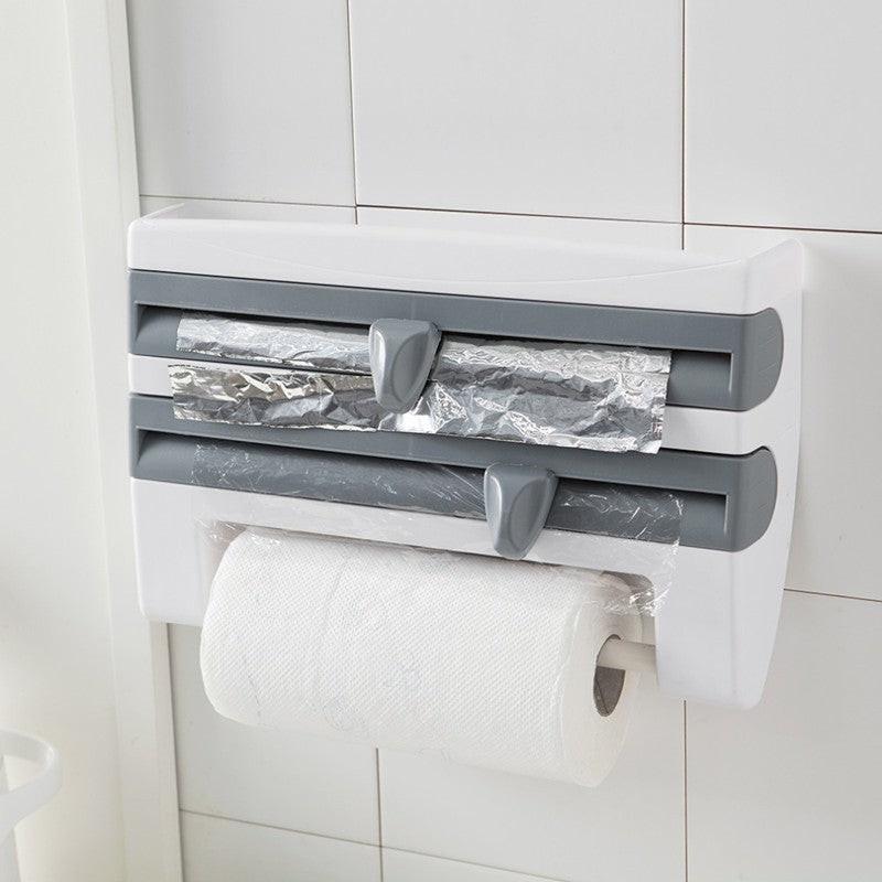 4-In-1 Kitchen Roll Holder Dispenser Kitchen Foil Film Wrap Tissue Paper 4 IN 1 Kitchen Roll Holder Dispenser.