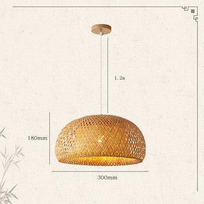 Bamboo Woven Simple Japanese Creative Pastoral Chandelier.