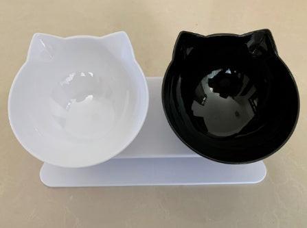 New Inclined Food Cat Ear Oblique Mouth Transparent Single Pet Bowl.