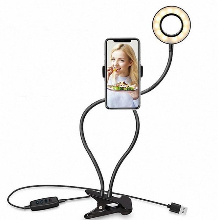 LED Selfie Ring Light for Live Adjustable Makeup Light-8cm Stand.