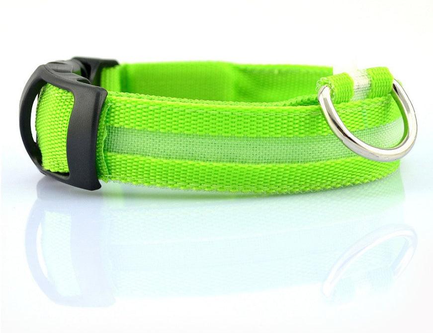 Nylon LED Pet Dog Luminous Collar Night Safety Flashing Glow in Dark Dog Cat Leash Adjustable Pet Supplies.
