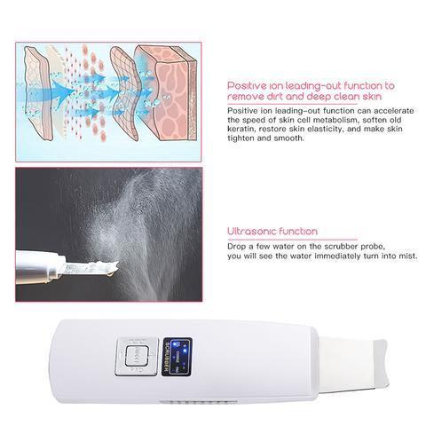 Ultrasonic Skin Scrubber Face Cleanser Blackhead Acne Removal Facial Spa Vibration Massager Ultrasound Peeling Clean Machine 394.