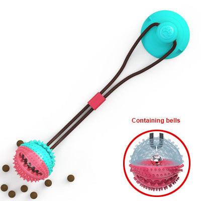 Dog Toys Silicon Suction Cup Tug Interactive Dog Ball Toy For Pet Chew Bite Tooth Cleaning Toothbrush Feeding Pet Supplies.