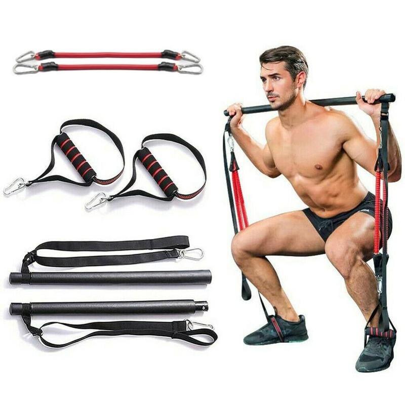 Pilates Bar Kit With Resistance Bands Portable Home Gym Workout Equipment Perfect Stretched Fusion Exercise Bar And Bands.