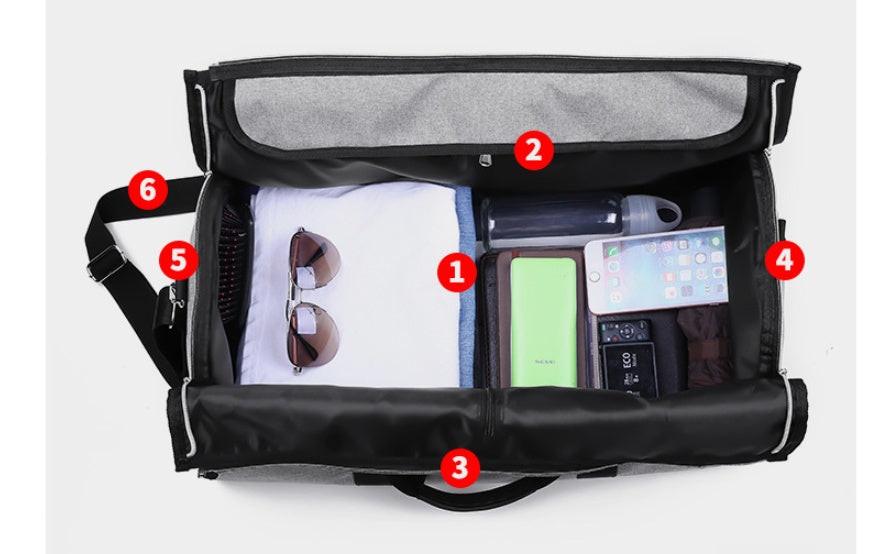 Cylinder travel bag.