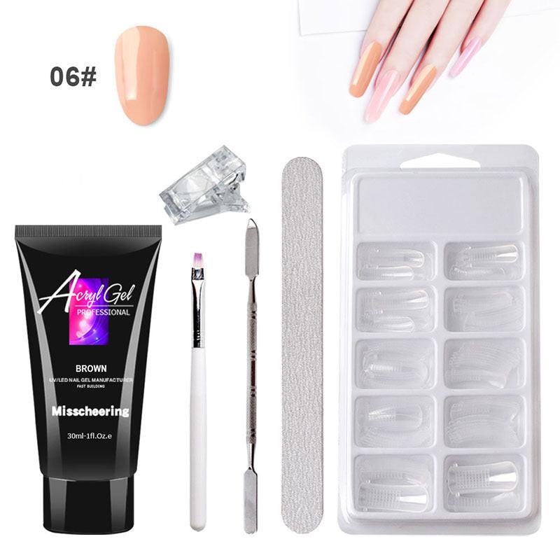 Painless Extension Gel Nail Art Without Paper Holder Quick Model Painless Crystal Gel Set.