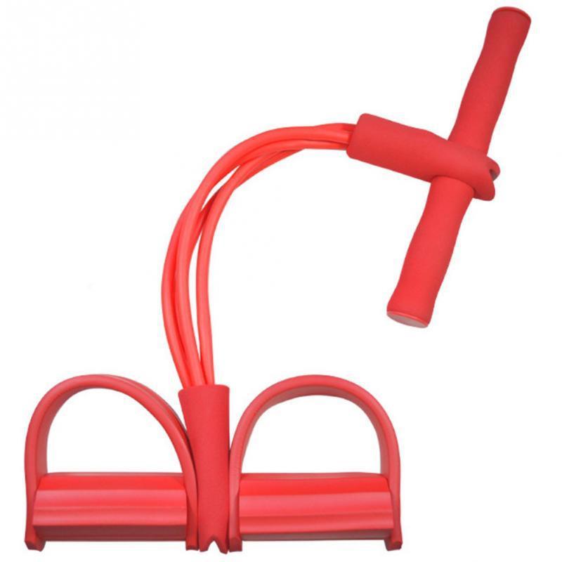 Natural Latex Foot Pedal Elastic Pull Rope with Handle Fitness Equipment Bodybuilding Expander.