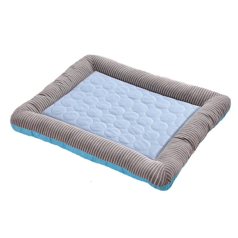 Pet Cooling Pad Bed For Dogs Cats Puppy Kitten Cool Mat Pet Blanket Ice Silk Material Soft For Summer Sleeping  Blue Breathable.