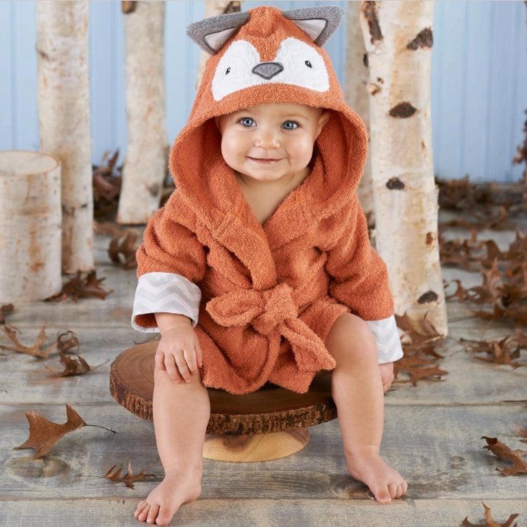 Children's Hooded Absorbent Animal-shaped Bathrobe.