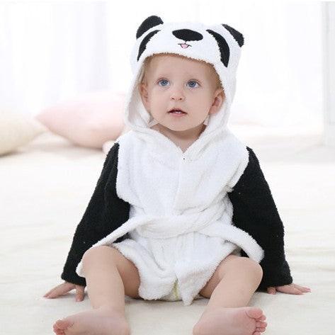 Children's Hooded Absorbent Animal-shaped Bathrobe.