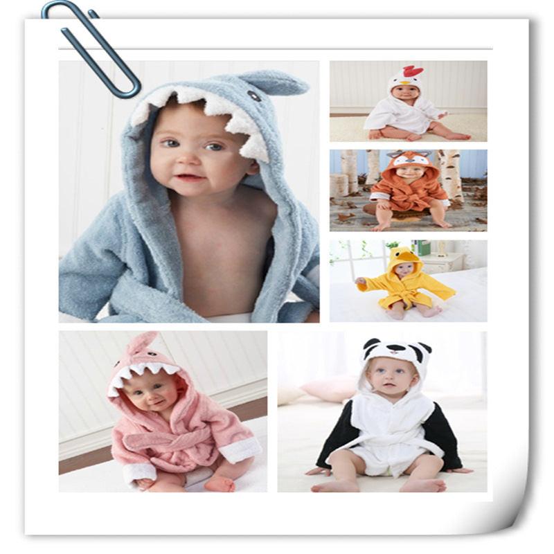 Children's Hooded Absorbent Animal-shaped Bathrobe.