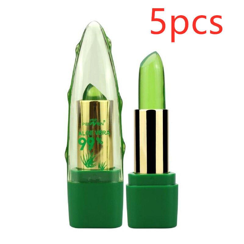 Aloe Vera Gel Color Changing Lipstick Gloss  Moisturizer Anti-drying Desalination Fine-grain Lip Blam Care.