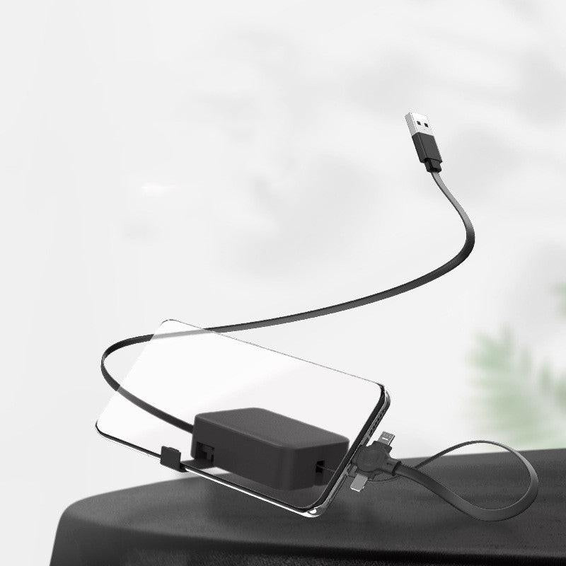 4 In 1 Retractable USB Cable Creative Macaron Type C Micro Cable For I Phone With Phone Stand Charging Data Cable Line Storage Box.