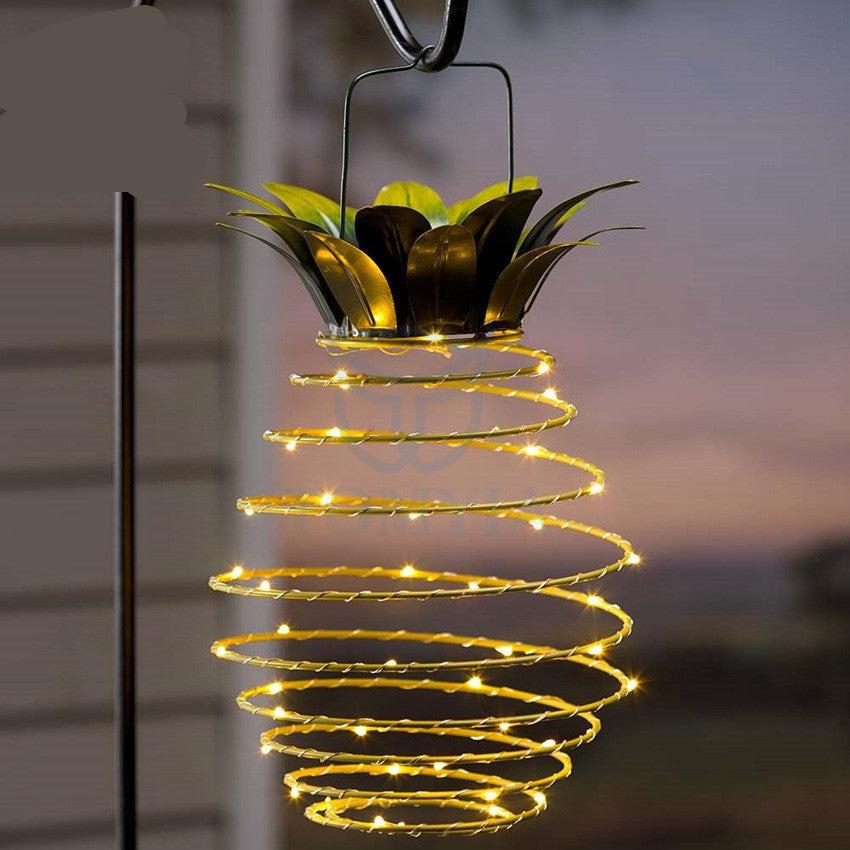 Outdoor Waterproof Garden Pineapple Solar Lights Path Lights Hanging Fairy Lights Solar Led Warm Fairy String Decor.