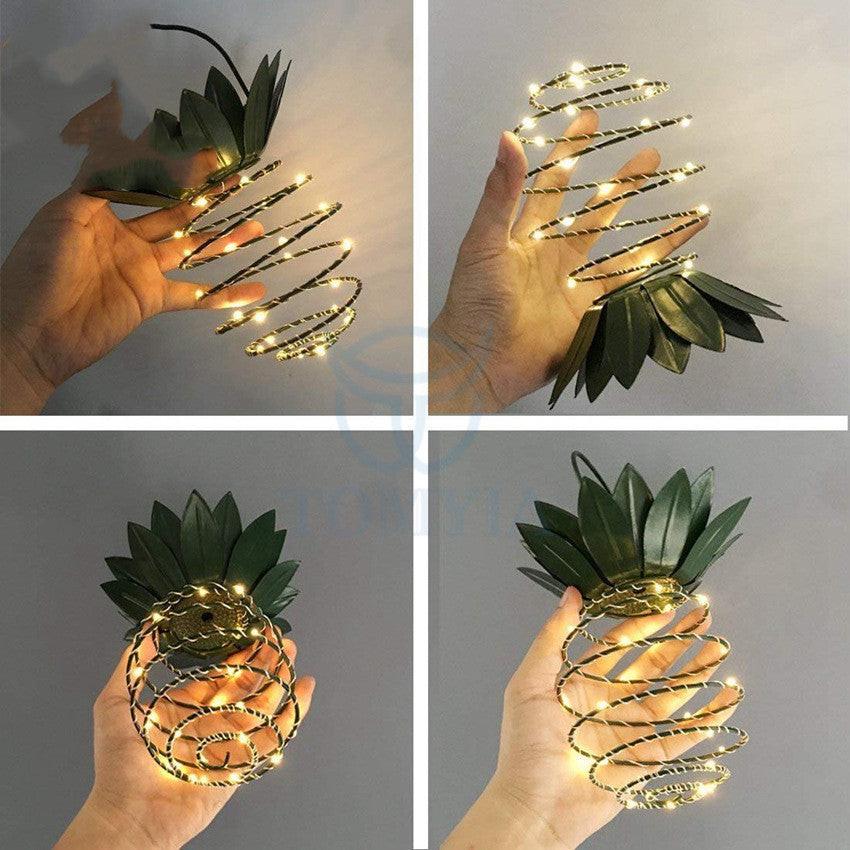 Outdoor Waterproof Garden Pineapple Solar Lights Path Lights Hanging Fairy Lights Solar Led Warm Fairy String Decor.