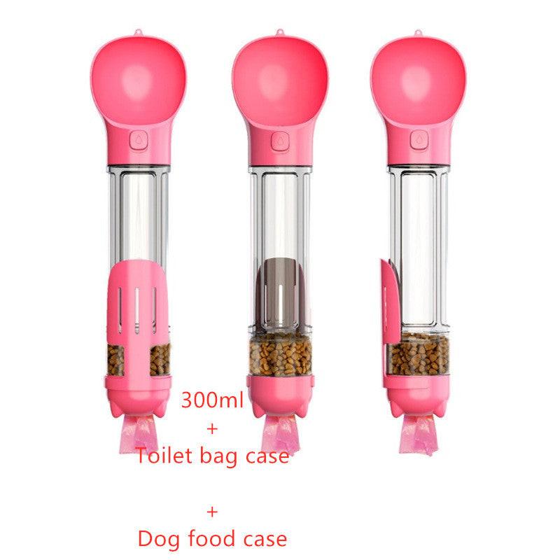 Pet Water Bottle Feeder Bowl Garbage Bag Storage Portable Pet Outdoor Travel 3 In 1 Dog Water Bottle.