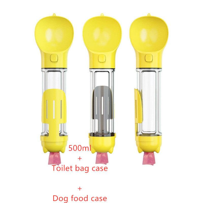 Pet Water Bottle Feeder Bowl Garbage Bag Storage Portable Pet Outdoor Travel 3 In 1 Dog Water Bottle.