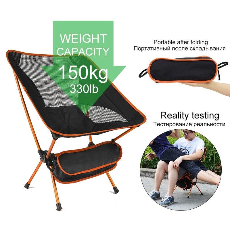 Travel Ultralight Folding Chair Superhard High Load Outdoor Camping Chair Portable Beach Hiking Picnic Seat Fishing Tools Chair.